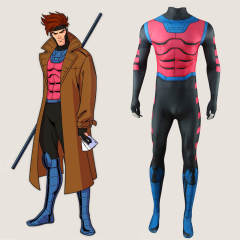 X-Men 97 Gambit Bodysuit Remy Lebeau Cosplay Costume Adults Kids Takerlama