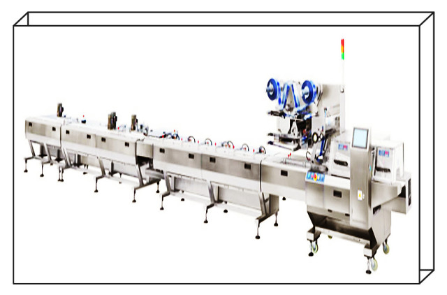 AUTOMATIC STACKING AND PILLOW PACKAGING LINE