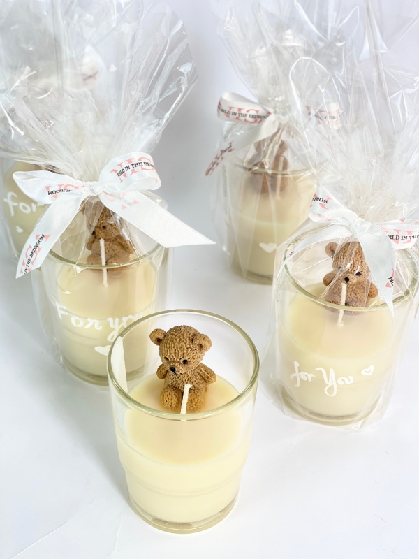 [Nến Thơm Le Toffee] Decor Topping Gấu Cute/ NISA Không Khói An Toàn Bấc Cotton Hương Cà Phê