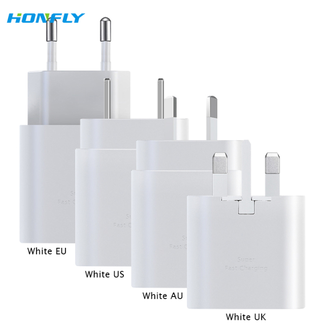 Honfly mobile phone charger 25W PD Quick charge for samsung Note 10 fast charger for Samsung TA800 charger charging cable type c