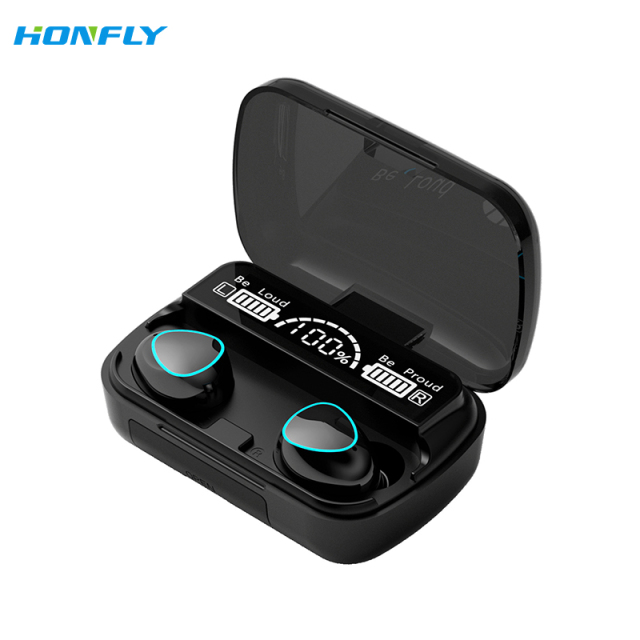 Honfly High Quality Gaming Travel Portable LED Display Earbuds E-Sports Gaming Sports Running Bluetooth Headset