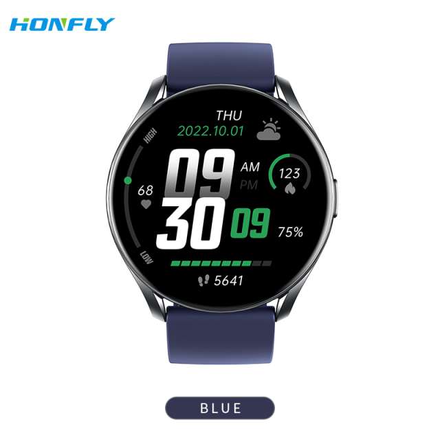 Honfly Pressure GTR1 smart watch round screen sports watch Bluetooth bracelet heart rate meter step temperature measurement watch