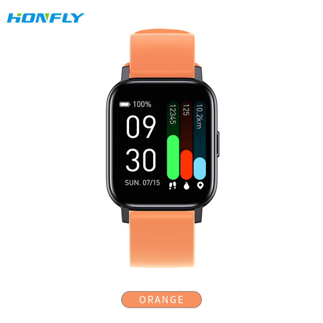 Honfly Gts1 heart rate blood oxygen pressure temperature breathing training sleep monitor IP68 temperature sports smart watch