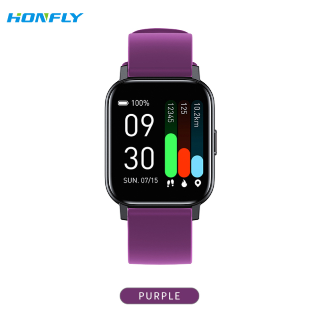 Honfly Gts1 heart rate blood oxygen pressure temperature breathing training sleep monitor IP68 temperature sports smart watch