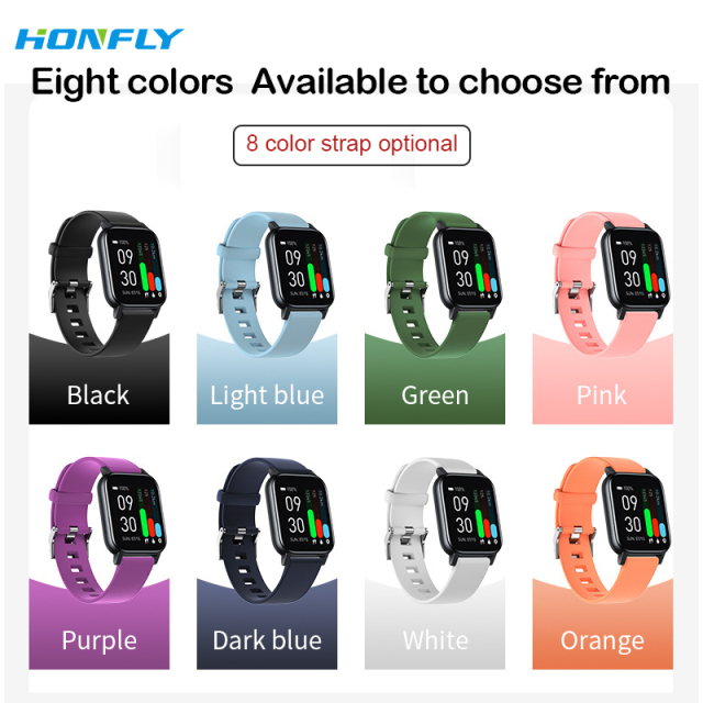 Honfly Gts1 heart rate blood oxygen pressure temperature breathing training sleep monitor IP68 temperature sports smart watch