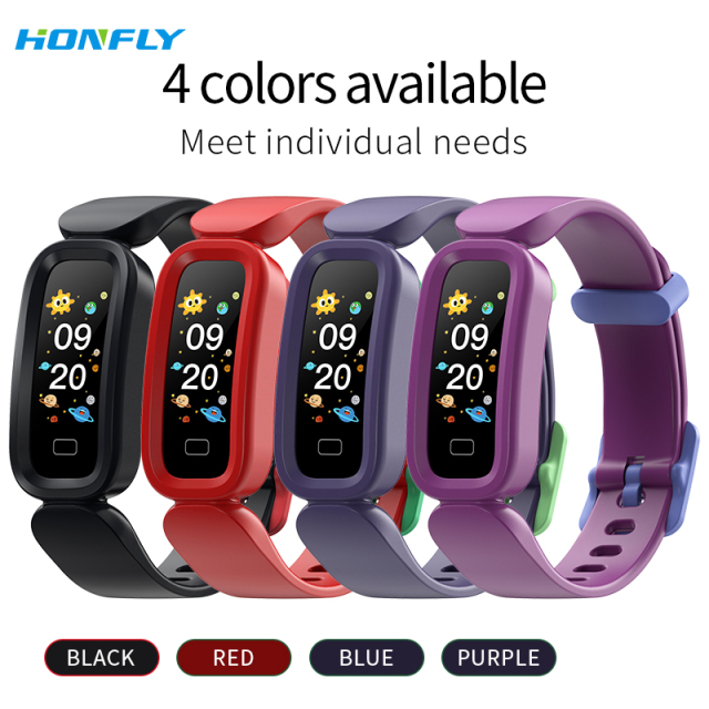 Honfly S90 Smart Bracelet Children's Alarm Clock Learning Girls Sports Bracelet Bluetooth Call Measurement Body Temperature Blood Pressure Fitness Heart Rate Counter Step Monitoring Reminder Healthy Boys Watch