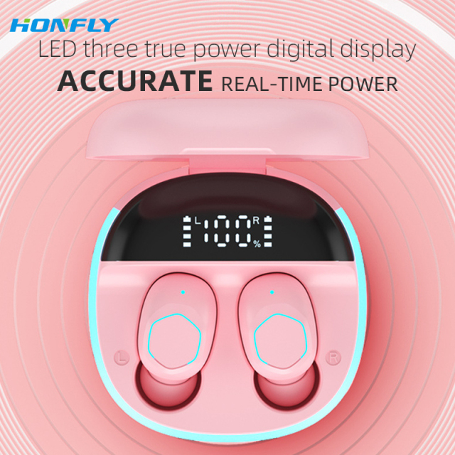 Honfly M13 Bluetooth headset TWS wireless headset in-ear noise reduction digital display mini 5.2 Bluetooth chip