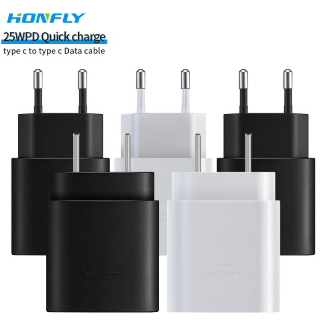 Honfly quality for Samsung 25W charger PD charging cable Type C Wall Charger Plug Adapter Note 10 charger