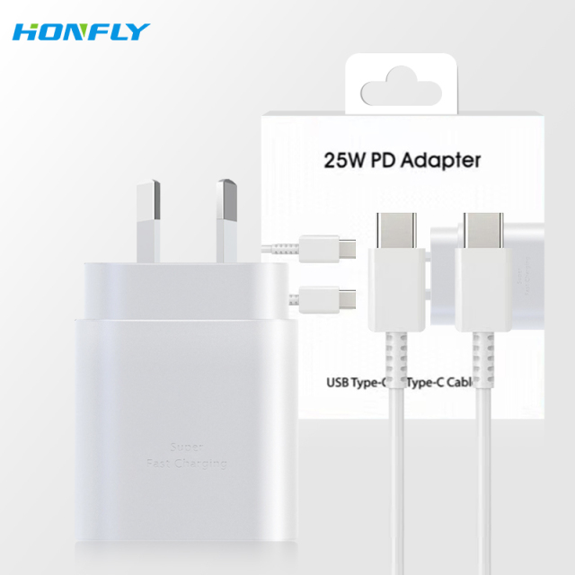 Honfly quality for Samsung 25W charger PD charging cable Type C Wall Charger Plug Adapter Note 10 charger