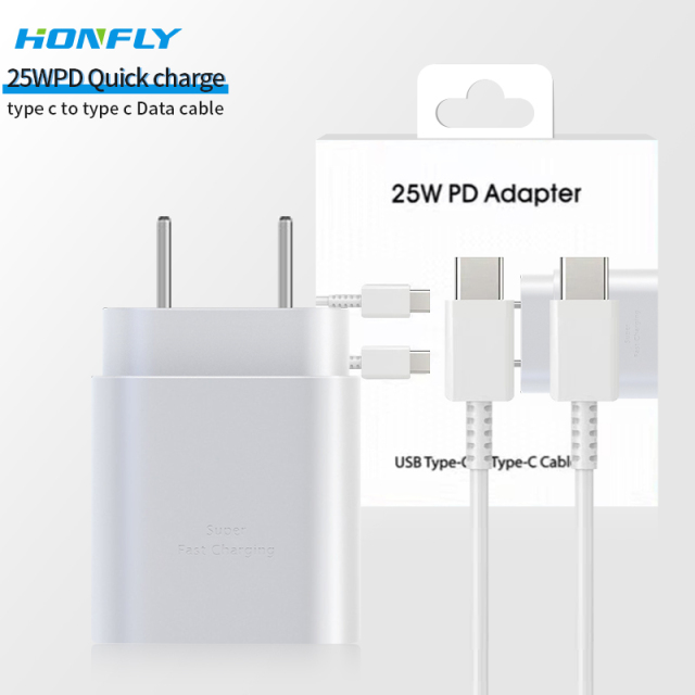 Honfly quality for Samsung 25W charger PD charging cable Type C Wall Charger Plug Adapter Note 10 charger