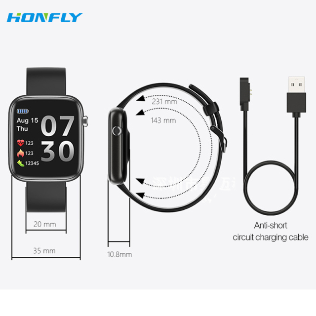 Honfly S30 Men's Smart Bracelet Fashion Dial Pedometer Heart Rate Sports Monitoring Waterproof Reminder Wear Girls Smart Watch