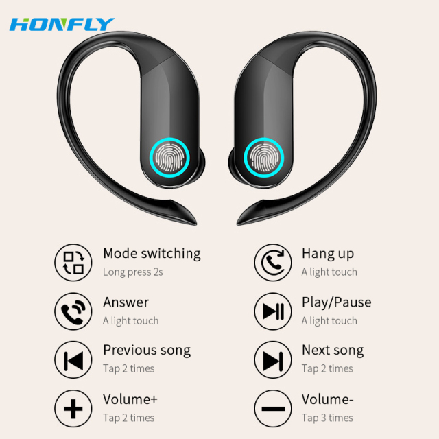 Honfly Wholesale G37 Sports Bluetooth headset Over-Ear Waterproof Headphones Battery Display