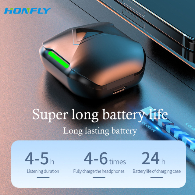 Honfly New CY02 wireless Bluetooth headset with large battery and long battery life tws gaming noise reduction headset