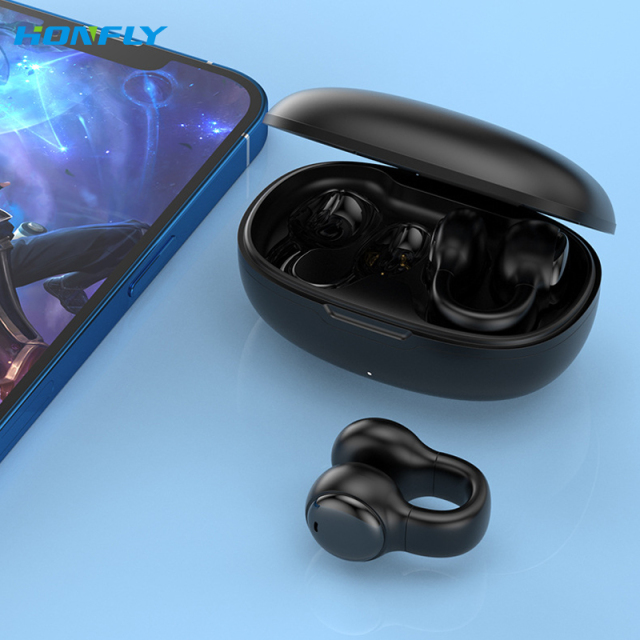 Honfly True wireless M30 ear clip Bluetooth headset, non-ear-friendly, large battery, long battery life, bone conduction wireless headset tws