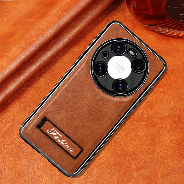 all-inclusive electroplated folding stand shockproof TPU phone case For Huawei mate 40 pro business leather case with stand