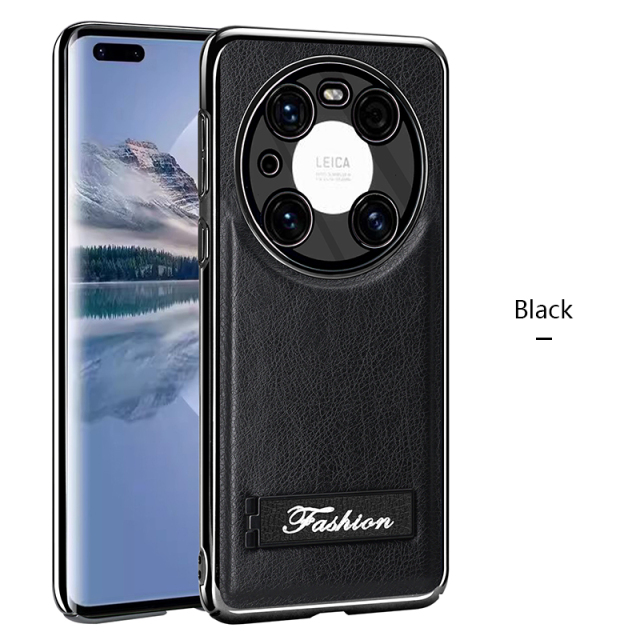 all-inclusive electroplated folding stand shockproof TPU phone case For Huawei mate 40 pro business leather case with stand
