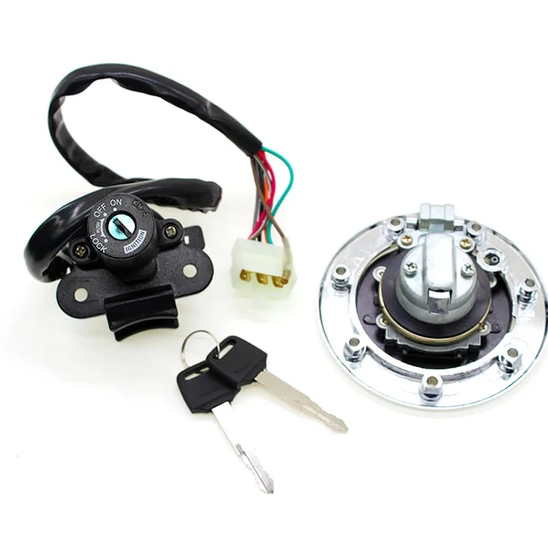 Motorcycle Ignition Switch Fuel Gas Cap Cover Lock Key Set For Kawasaki ZX6R ZX9R ZX7R ZZR ZXR 400 600 750 ZZR400 ZZR600