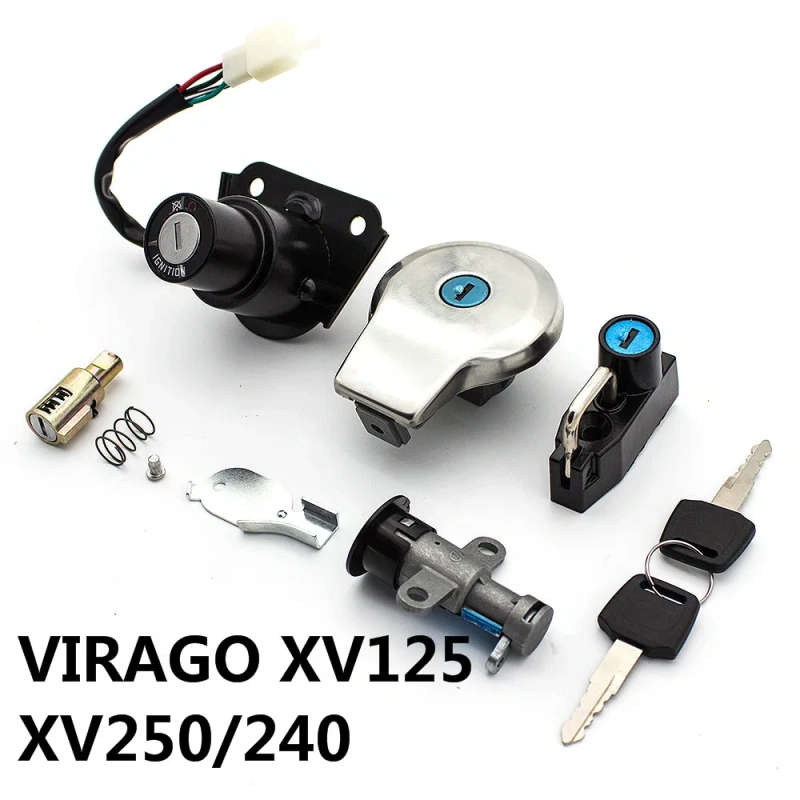 Motorcycle Ignition Switch Fuel Gas Cap Seat Lock Key Set For Yamaha VIRAGO XV125 XV250 XV240 XV535 XV 125 250 535 3LS Vstar 4RF