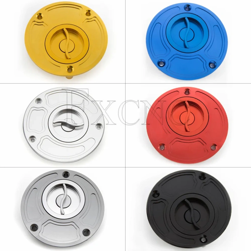 CNC Aluminum Motorcycle Fuel Gas Cap Tank Cover Keyless Caps Accessories For Kawasaki ZX-7 ZX-7RR ZX7R ZX 7R 7RR