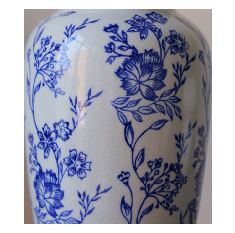Chinoserie Blue and White Tangled Flower Small Medium Big Ceramic Vases for Home Decor