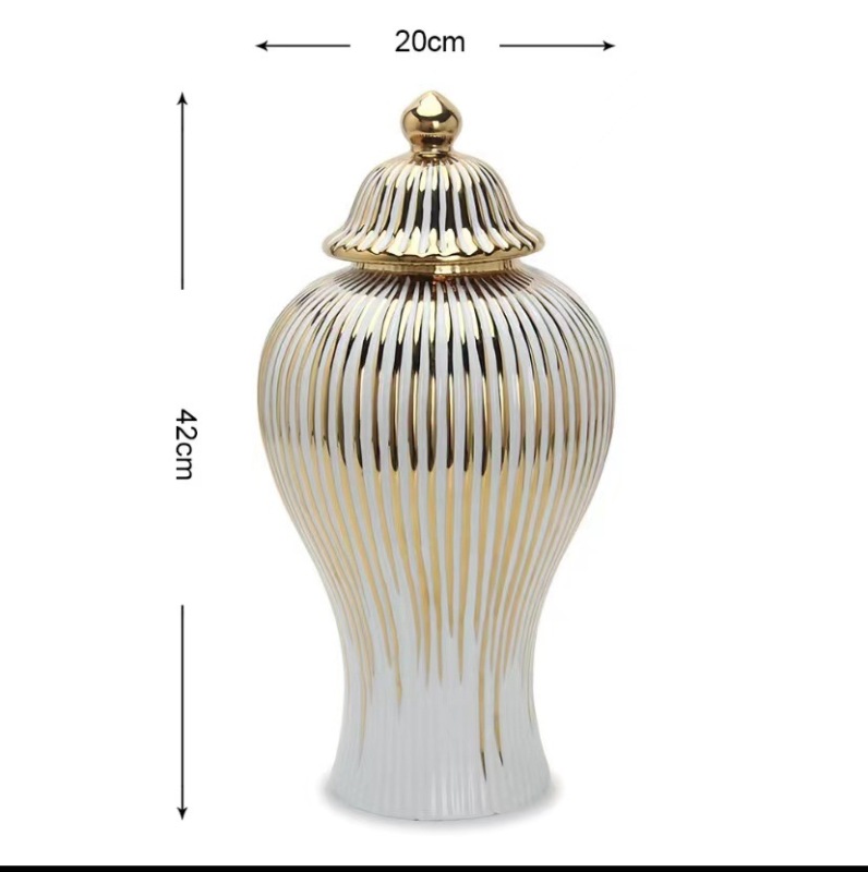 Luxury Electroplating Ginger Jar European Style Vase Home Decoration Storage Jar