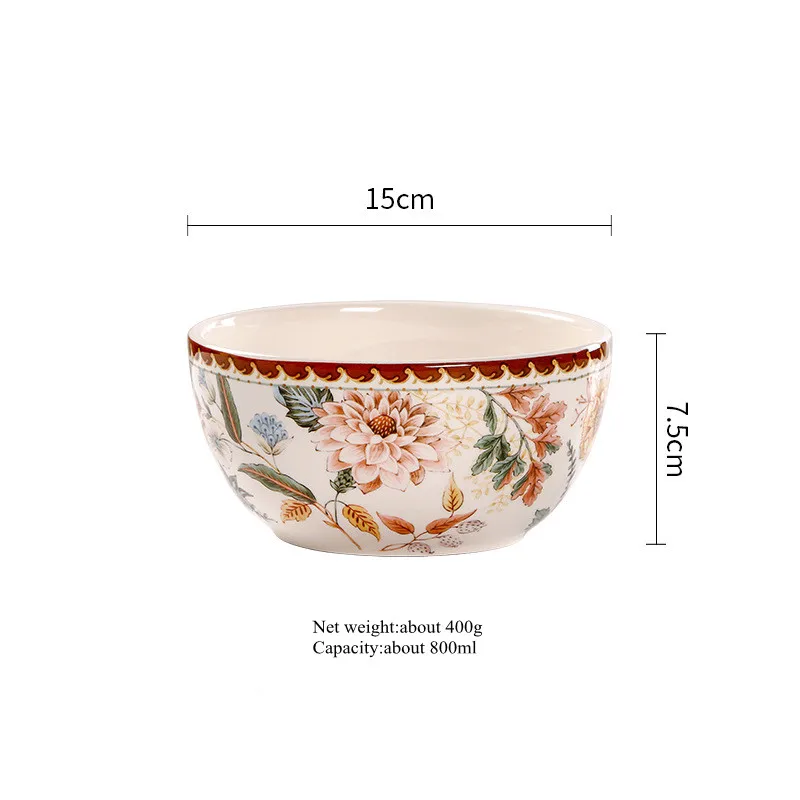 Blooming Moment Ceramic Plates and Bowls Sets including Dinner Plates, Dessert Plates, Cereal Bowls, Microwave & Dishwasher Safe