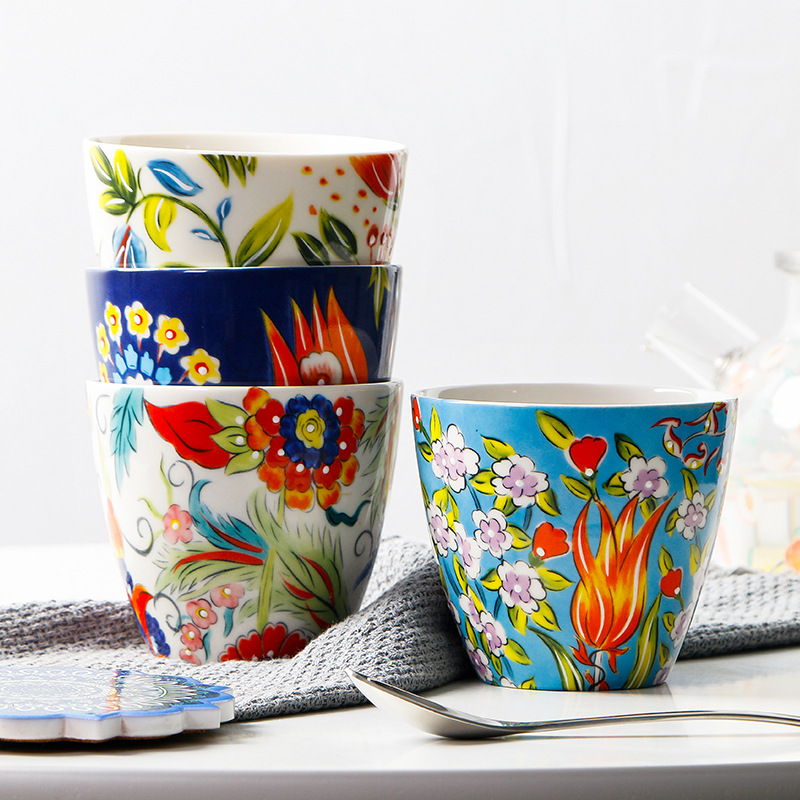 Chromatic Ceramic Colored Coffee Mug Ceramic Flower Cup