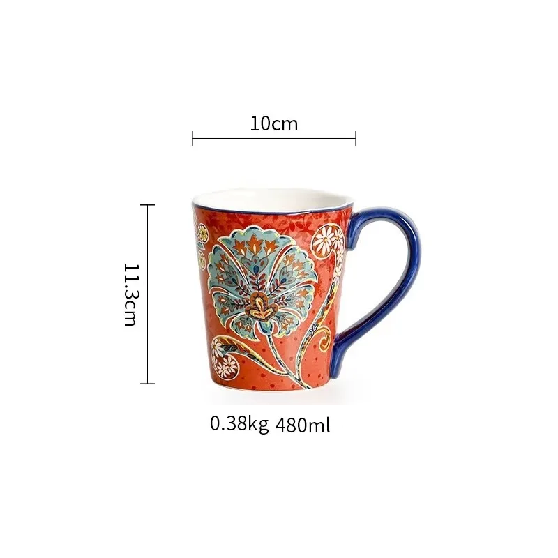 Vintage Floral Tea And Coffee Mugs with Flower Bone China Mug