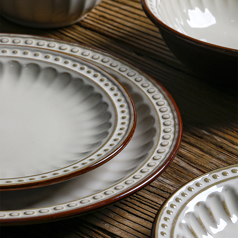 European Fine Ceramic Tableware Set including Dinner Plates, Dessert Plates, Mug, Microwave & Dishwasher Safe