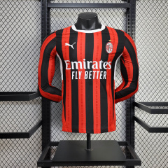 AC Milan Home player long sleeve 24/25 Football Team Shirt Jersey