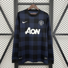 Retro Manchester United Away Long Sleeve 2013/14 Season Football Jersey Sports Shirt