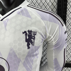 Player Manchester United Away Long Sleeve 2025/2026 New Season Football Jersey Sports Shirt