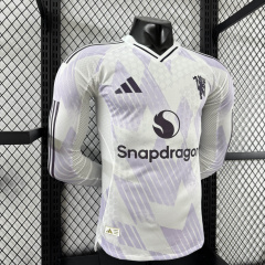 Player Manchester United Away Long Sleeve 2025/2026 New Season Football Jersey Sports Shirt
