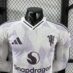 Player Manchester United Away Long Sleeve 2025/2026 New Season Football Jersey Sports Shirt