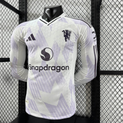 Player Manchester United Away Long Sleeve 2025/2026 New Season Football Jersey Sports Shirt