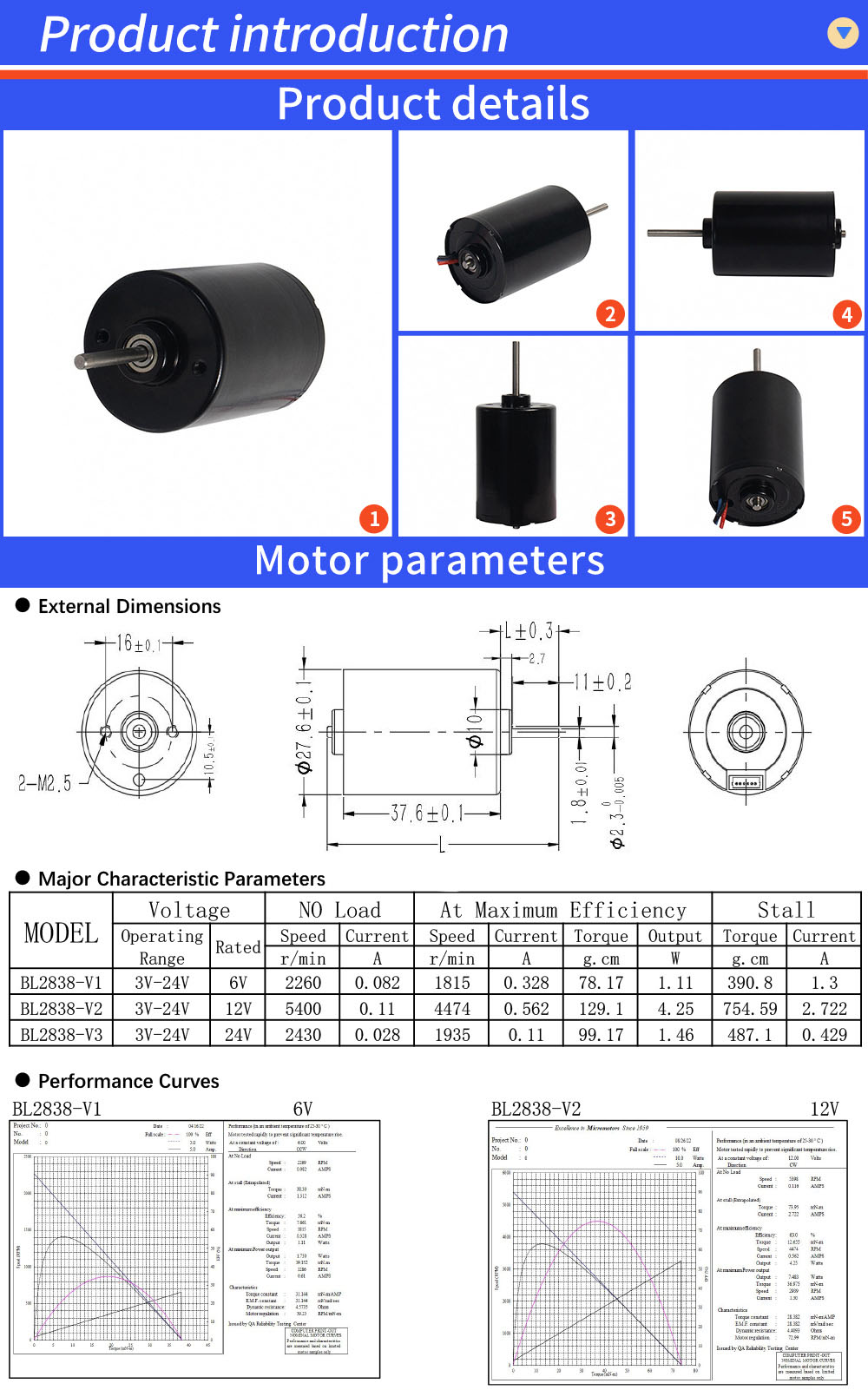 2838 Brushless Motor