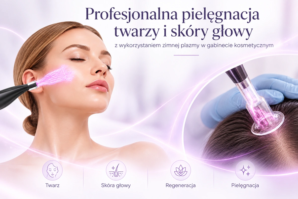 Profesjonalna pielęgnacja twarzy i skóry głowy z wykorzystaniem zimnej plazmy w gabinecie kosmetycznym