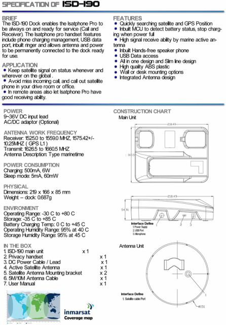 Marine Isatphone Dock for Isatphone Pro