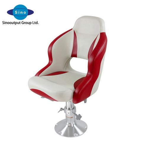 Sinooutput boat seat red white colour marine seat for fishing boat captain chair
