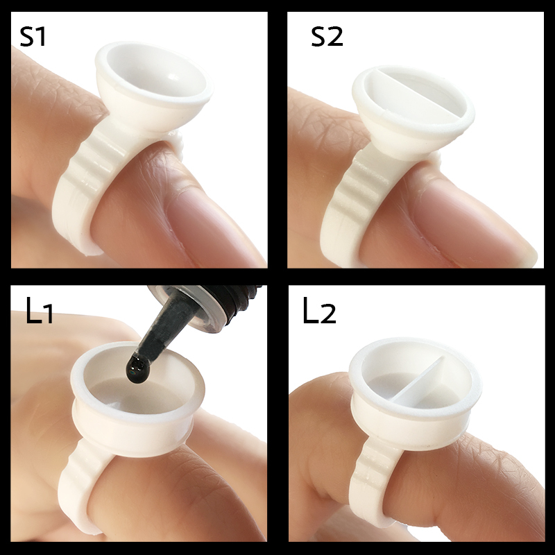 NAGARAKU 100pcs set High Quality Plastic Eyelash Extension Glue Rings,Eyelash Extension Glue Holder Holder glue container