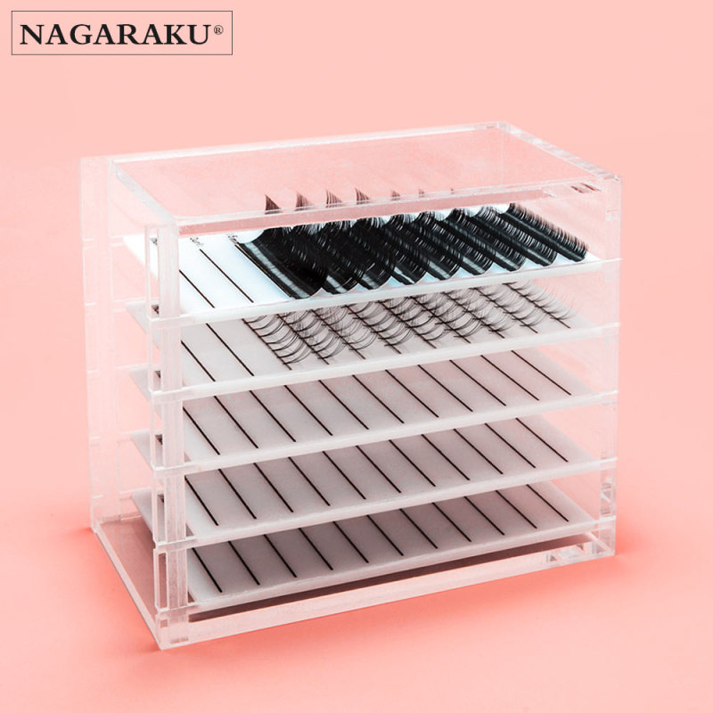 NAGARAKU  Acrylic False Eyelashes Eye Lashes Storage Box Volume lash storage Makeup tools Case Organizer Transparent 250 strips