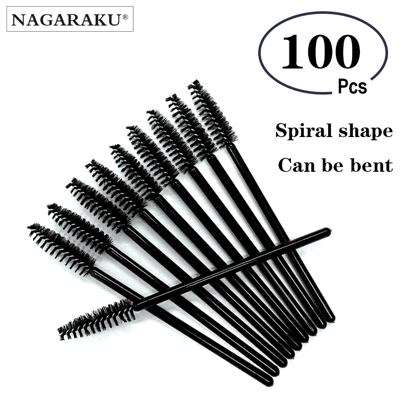 NAGARAKU Wholesale 100pcs Mascara Eyelash Make Up Brush ,Disposable Mascara Wand ,Mascara wand brushes