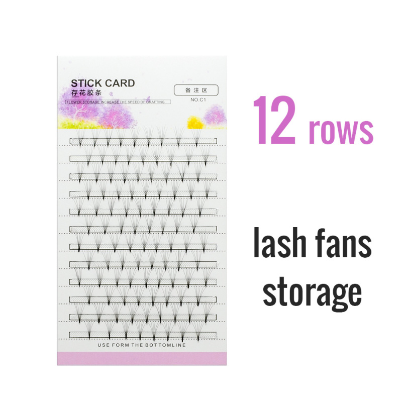 NAGARAKU make up Eyelash extension Storage card Premade fans Volume lash storage 2mm sticky strip False Eyelashes paper card