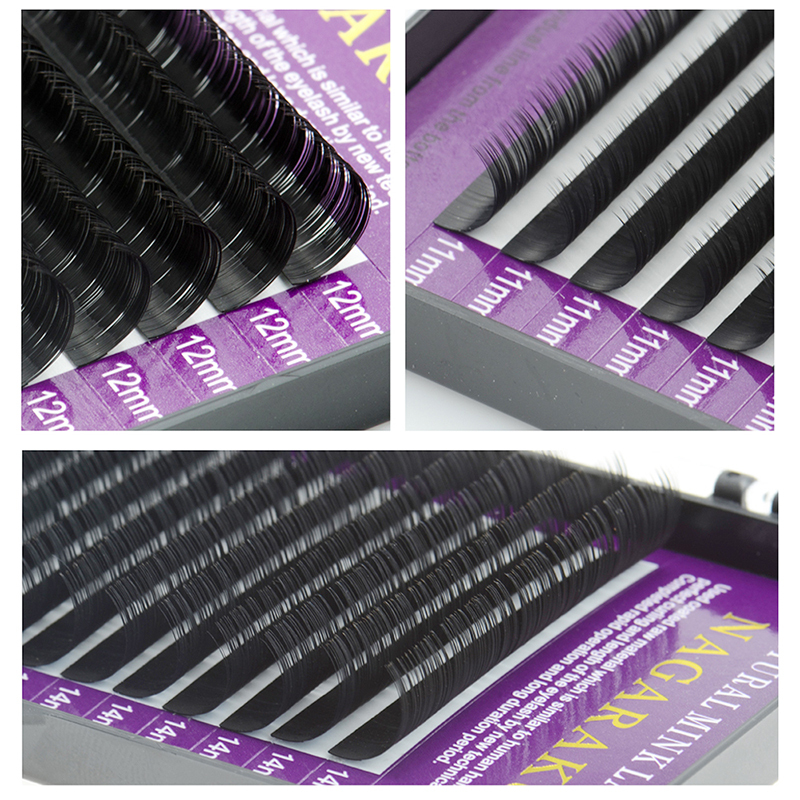 NAGARAKU Wholesale Price Free Shipping 300 Pieces Lot 16 Lines High Quality Super Soft Natural Eyelash Extension