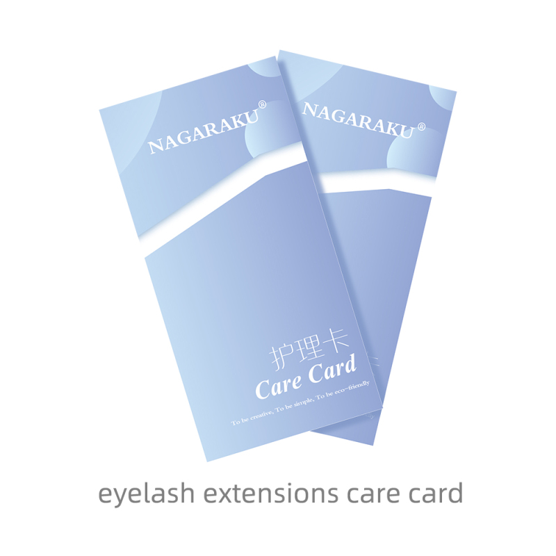 NAGARAKU Eyelash Extensions Care Card Instructions How to Use After Care Different Language Tips Eyelashes Makeup Tools