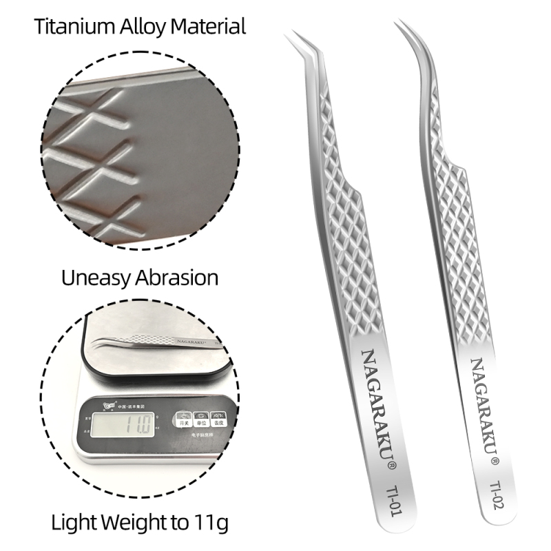 NAGARAKU Eyelash Extension Tweezers Makeup Stainless Steel Non-magnetic Pincet False Eyelash Tweezers 3D accurate tweezers