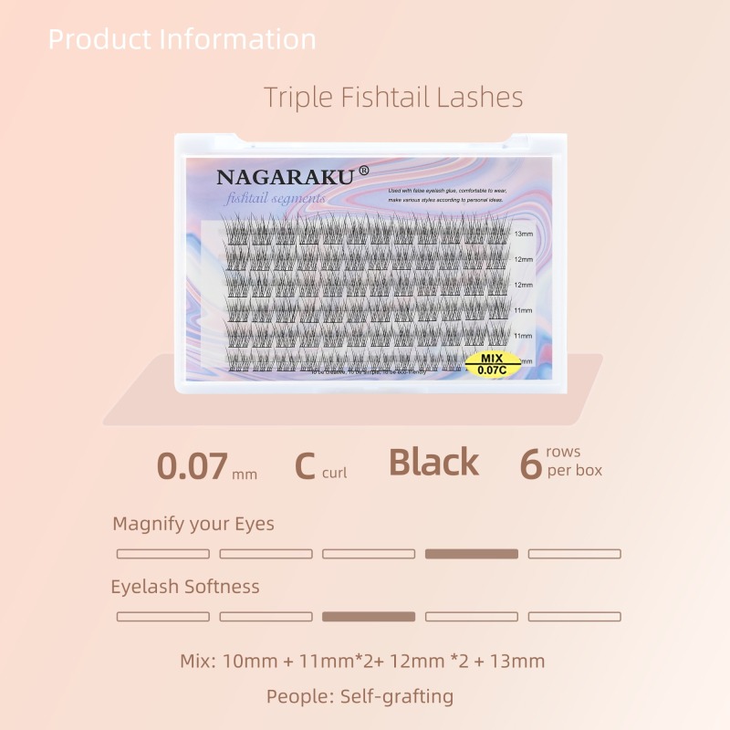 NAGARAKU Triple Fishtail Eyelash Extension