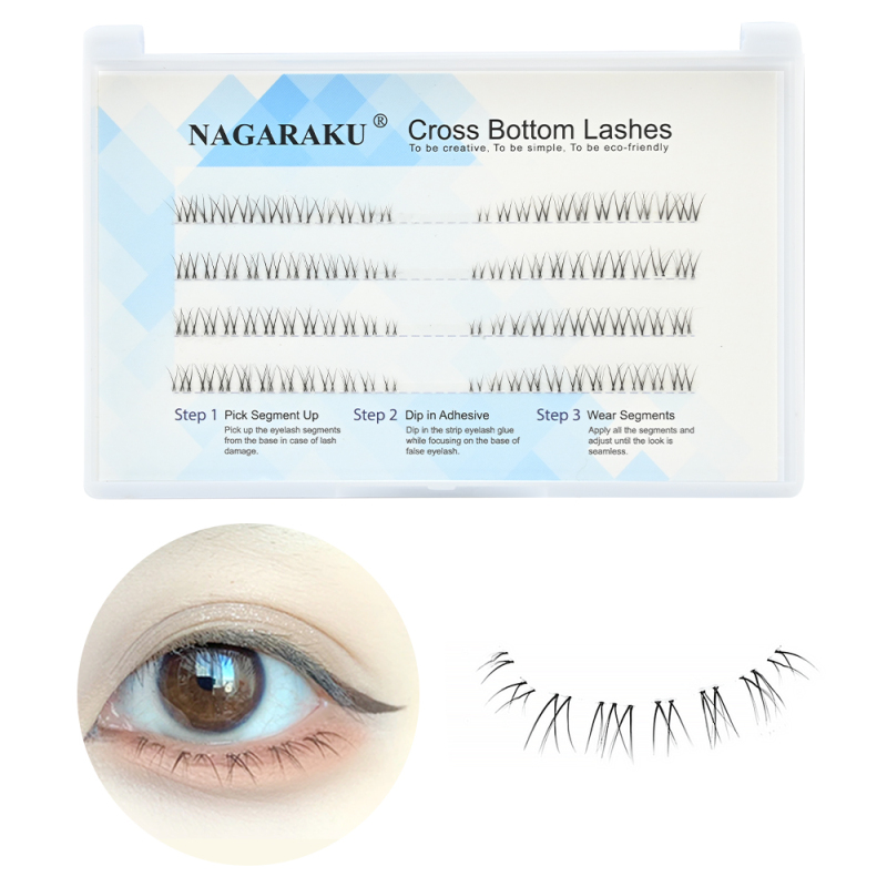 NAGARAKU Cross Bottom Lashes  Self Grafting Eyelashes Makeup DIY Lashes