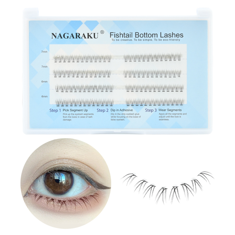 NAGARAKU Fishtail Bottom Eyelashes DIY lashes Make up Self-grafting Lashes