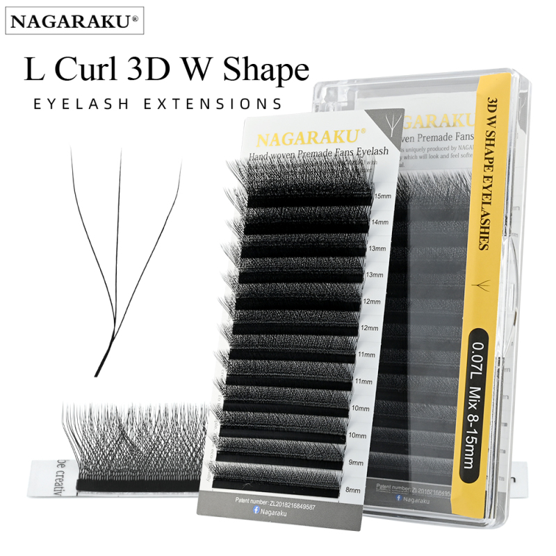 NAGARAKU 3D W 2D YY Eyelash Extension L LU(M) Curls